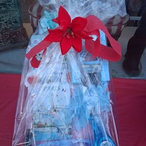 Red and Blue Gift Basket for Home Parties